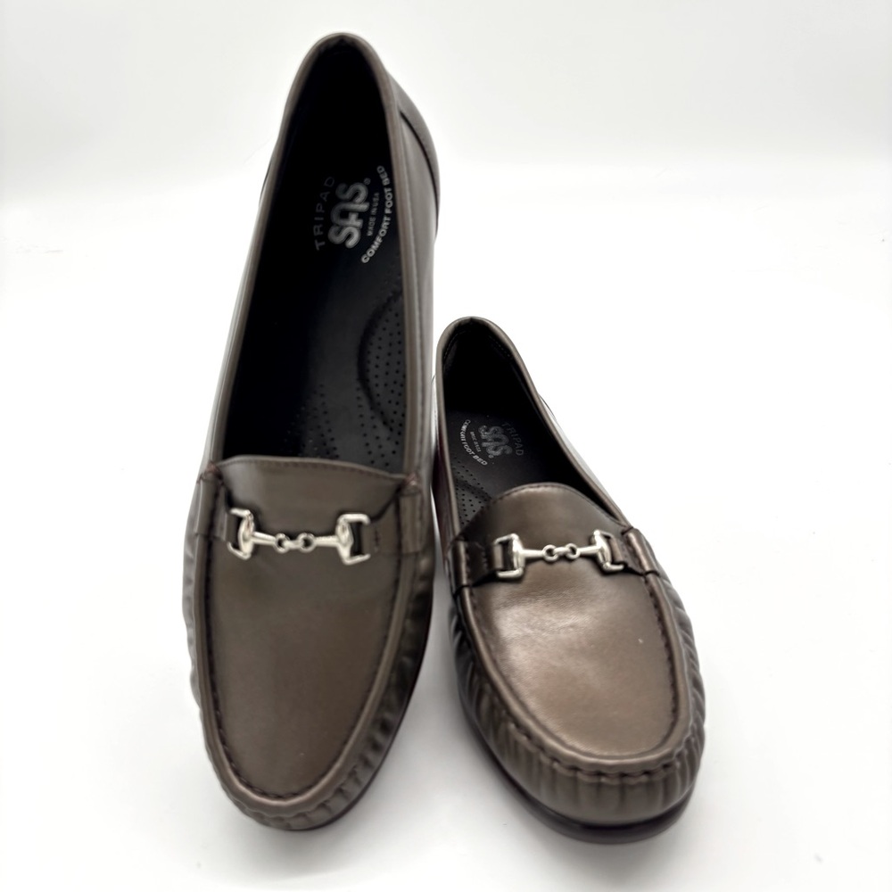 SAS Womens Metro Tripad Comfort Foot Bed Horsebit Loafer in Bronze